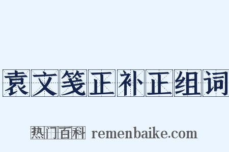 袁文笺正补正组词是什么意思的图片